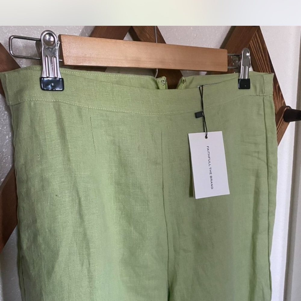 Women's Light Green Wide-Leg Pants - Picture 4 of 4